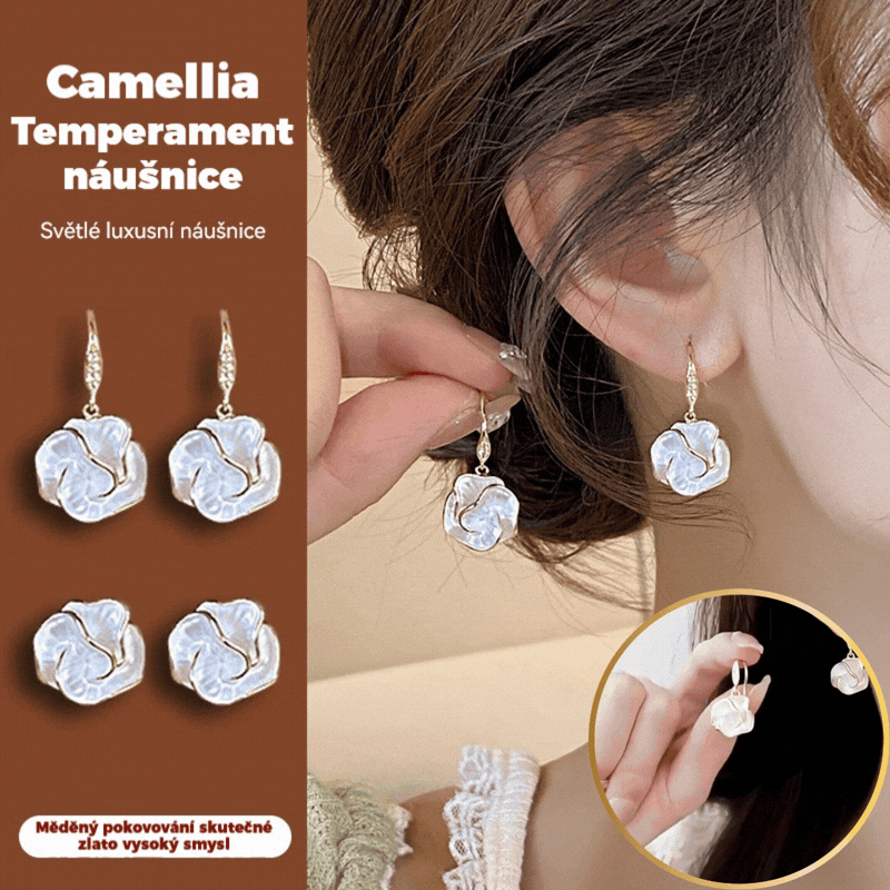 أقراط نسائية بتصميم زهرة ذهبية أنيقة